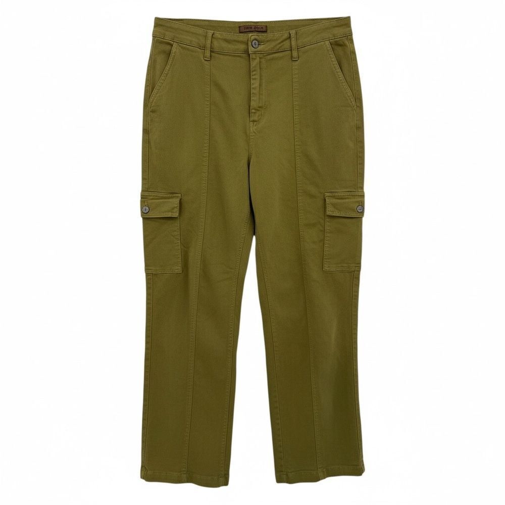 Judy Blue High Rise Cargo Pants Jeans Straight Leg Size 11/30 Matcha Green